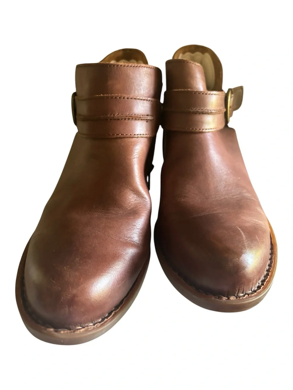 Born Women’s Brown Leather Ankle Boots - Size 11M Kati Brown Cuero